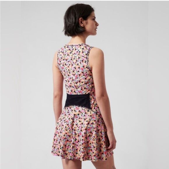 Athleta, Women's Mini Gold Dress, "Ace Tennis Dress," Multicolor Floral, Large - Picture 10 of 10